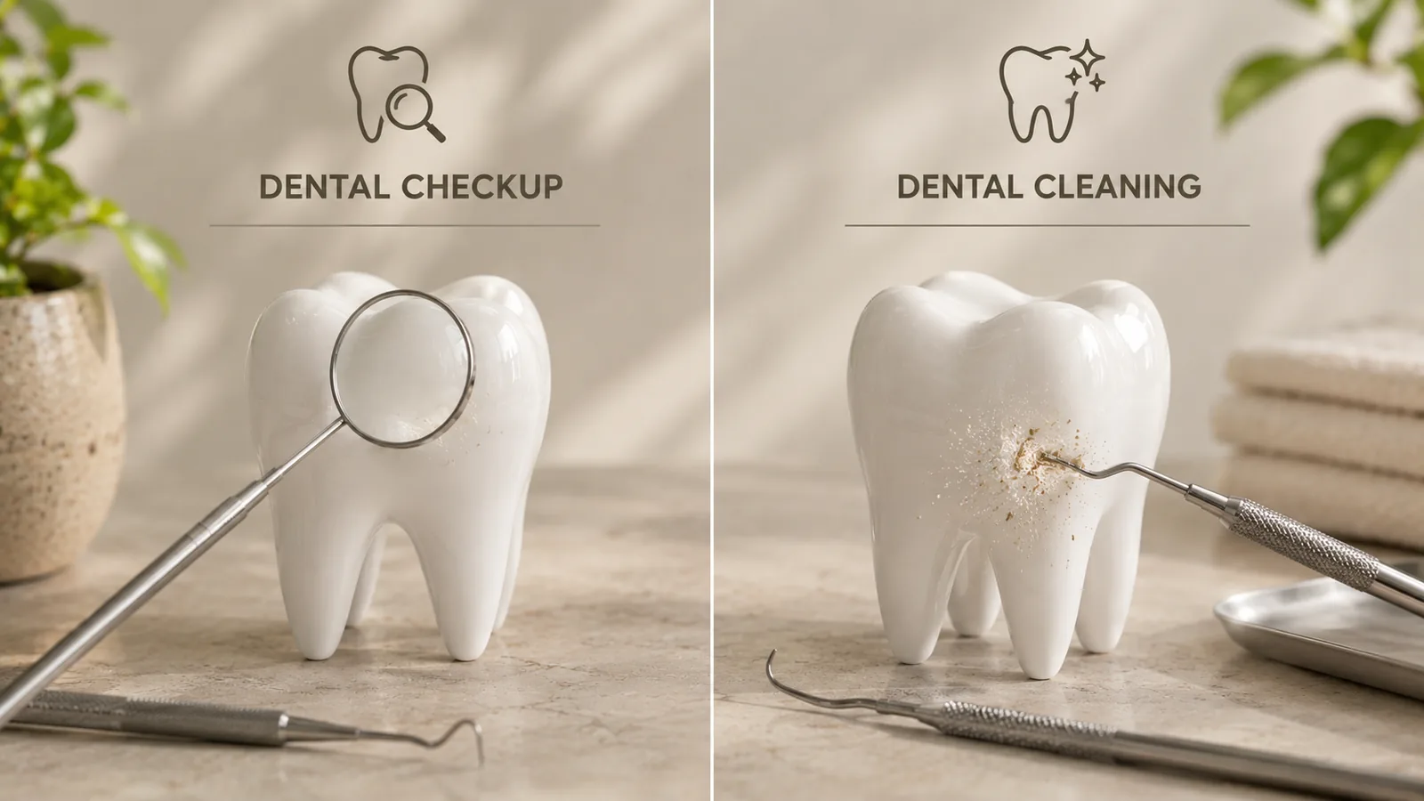MDRN Dental Studio educational image for Dental Checkup vs. Cleaning: Why They Are Not the Same Appointment