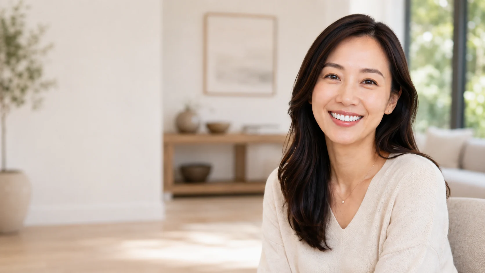 Patient smiling after conservative dental care at MDRN Dental Studio in McKinney, TX