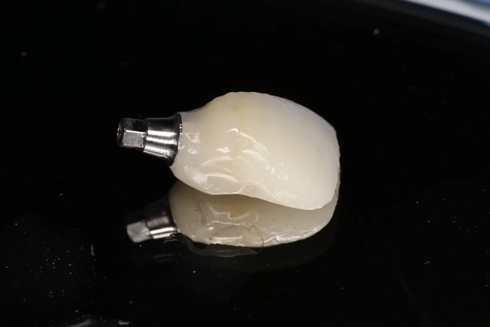 Custom temporary implant crown made for upper front tooth number 8