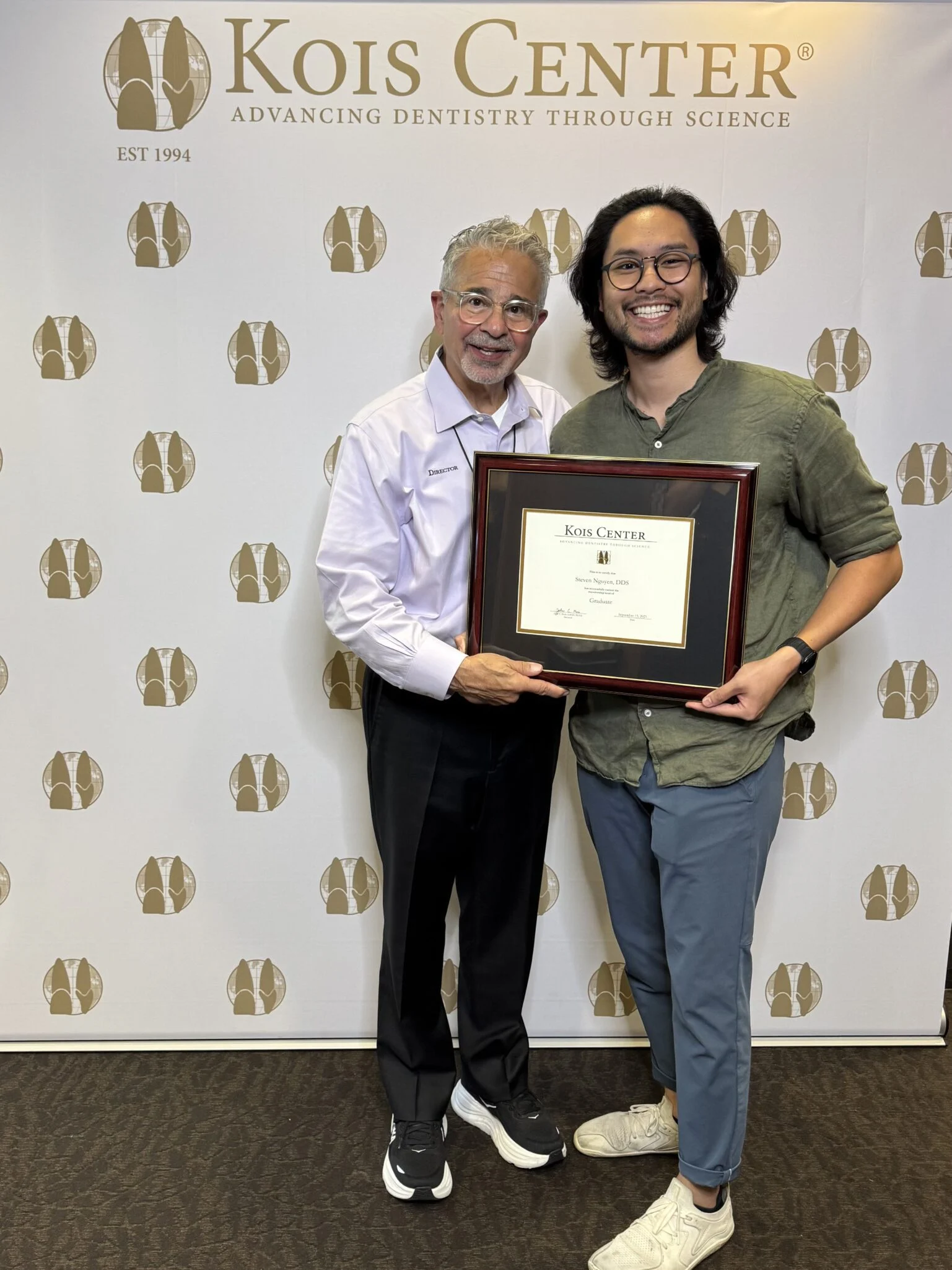 Dr. Steven Nguyen completing advanced dental continuing education coursework